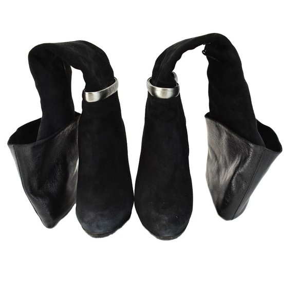 FENDI: Black, Suede Over The Knee Boots - Picture 3 of 9